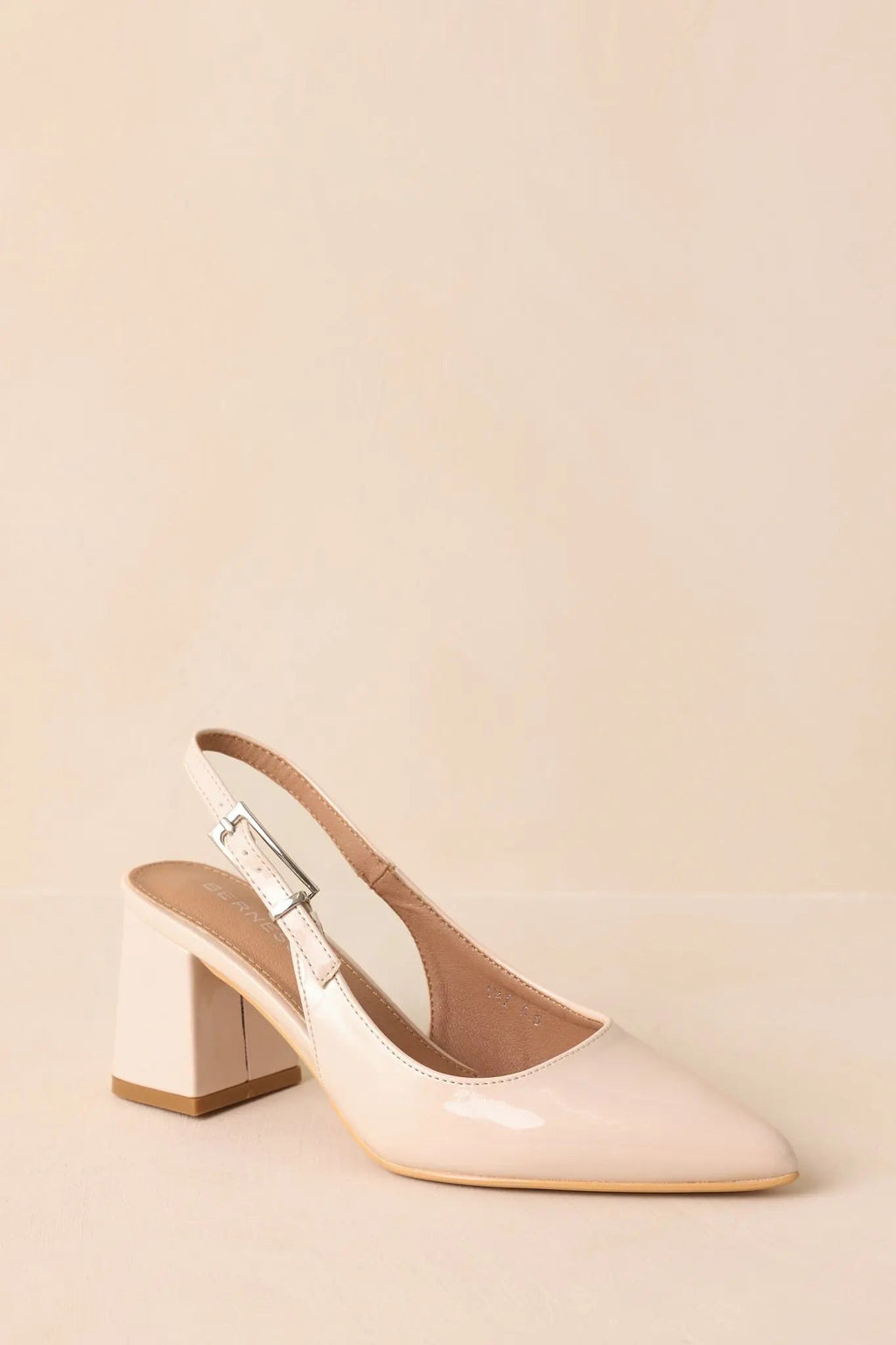 Women's Cloud Nine Nights Ivory Patent Slingback Block Heels | Heel measures 2.75" 3