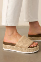 Women's Coastal Serenity Natural Espadrille Platform Sandals | Platform Measures 2" thick 3