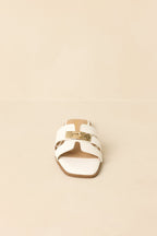 Women's Coastline Classic White Faux Leather Slide Sandals | All Man Made Materials 4