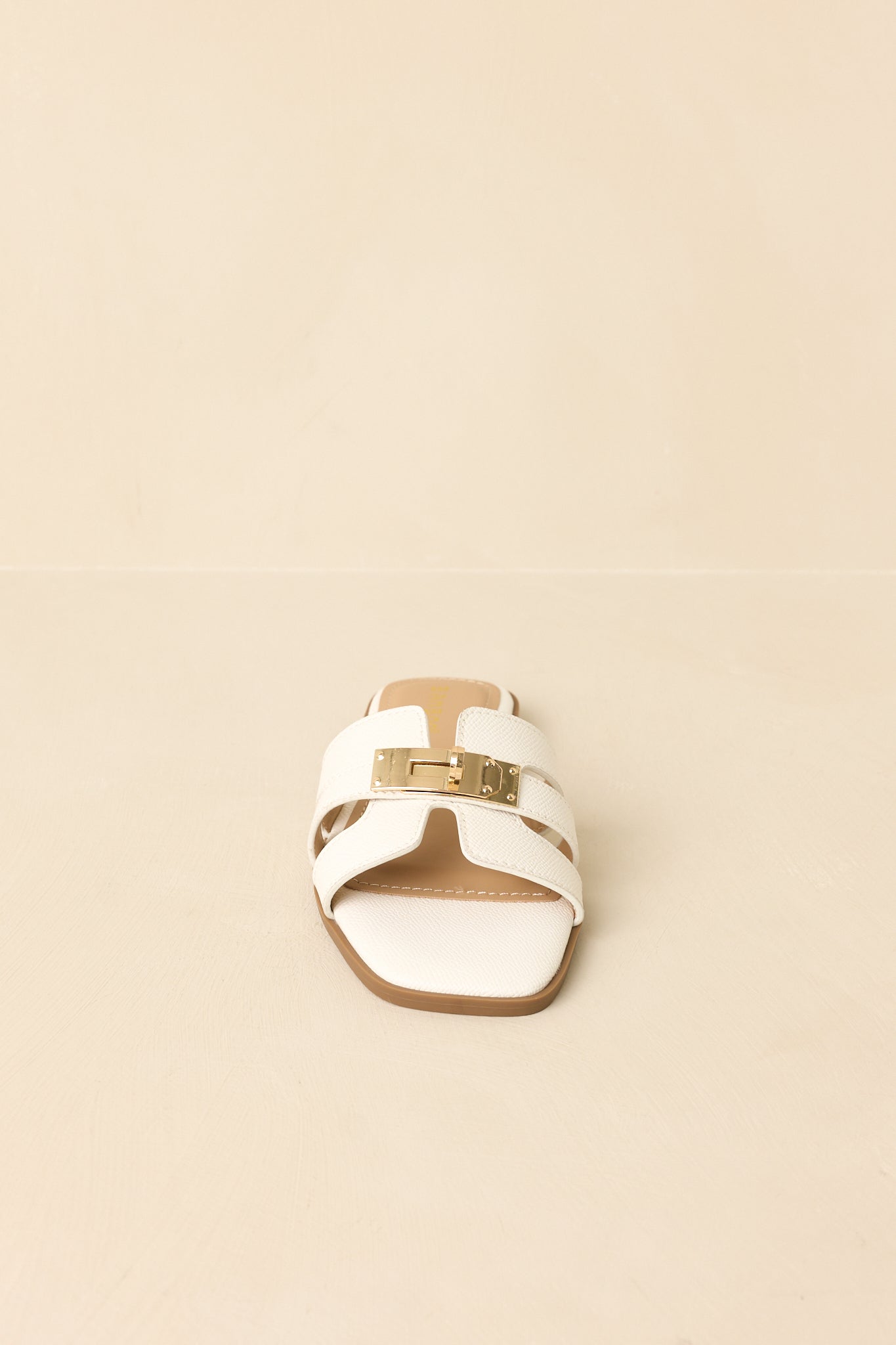 Women's Coastline Classic White Faux Leather Slide Sandals | All Man Made Materials 4