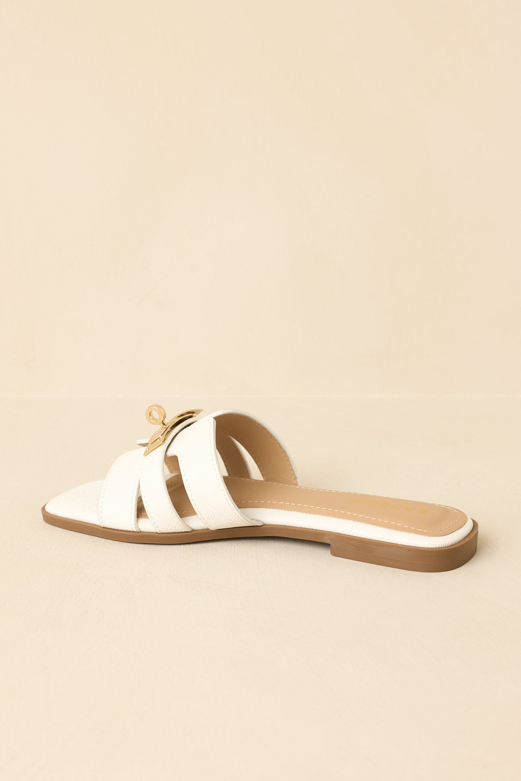 Women's Coastline Classic White Faux Leather Slide Sandals | All Man Made Materials 5