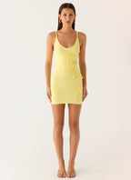 Cottesloe Collection | Women's Bodycon Mini Dress with Adjustable Straps | Floral Knit Design for Effortless Summer Style 0