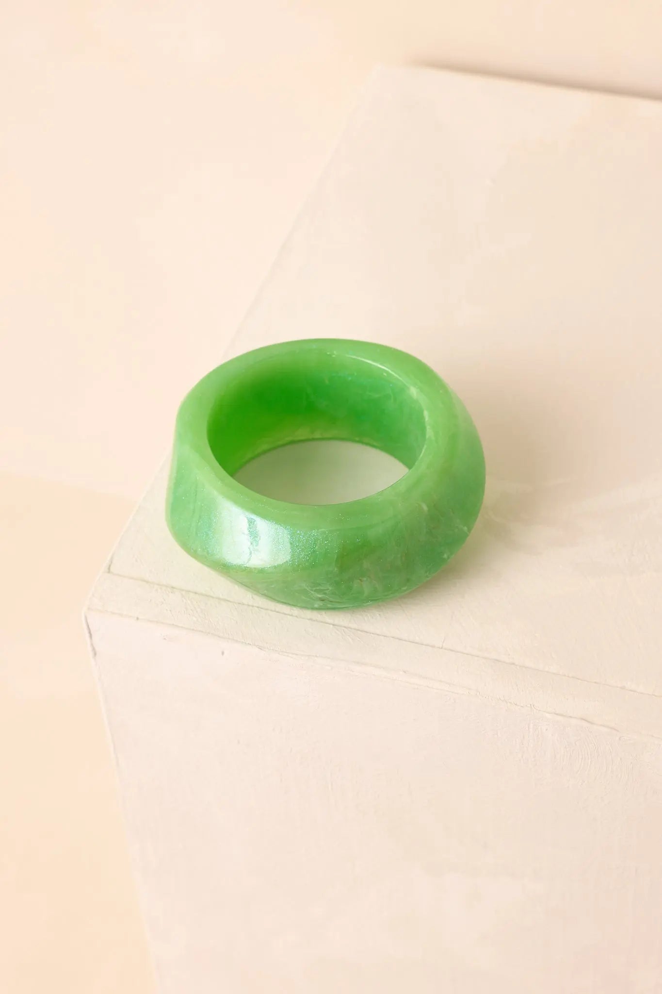 Women's Couldn’t Miss It Green Marble Twisted Bangle Bracelet | This Bracelet Measures 2.75" in Diameter 0