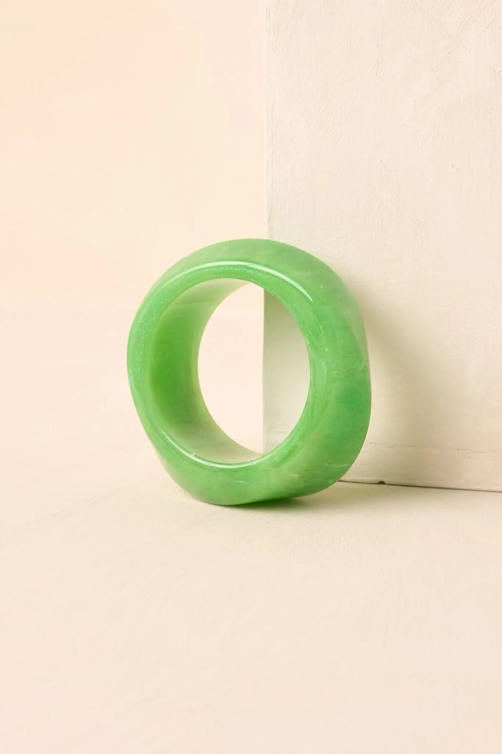 Women's Couldn’t Miss It Green Marble Twisted Bangle Bracelet | This Bracelet Measures 2.75" in Diameter 1