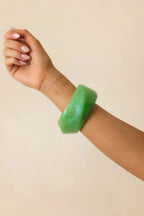 Women's Couldn’t Miss It Green Marble Twisted Bangle Bracelet | This Bracelet Measures 2.75" in Diameter 2