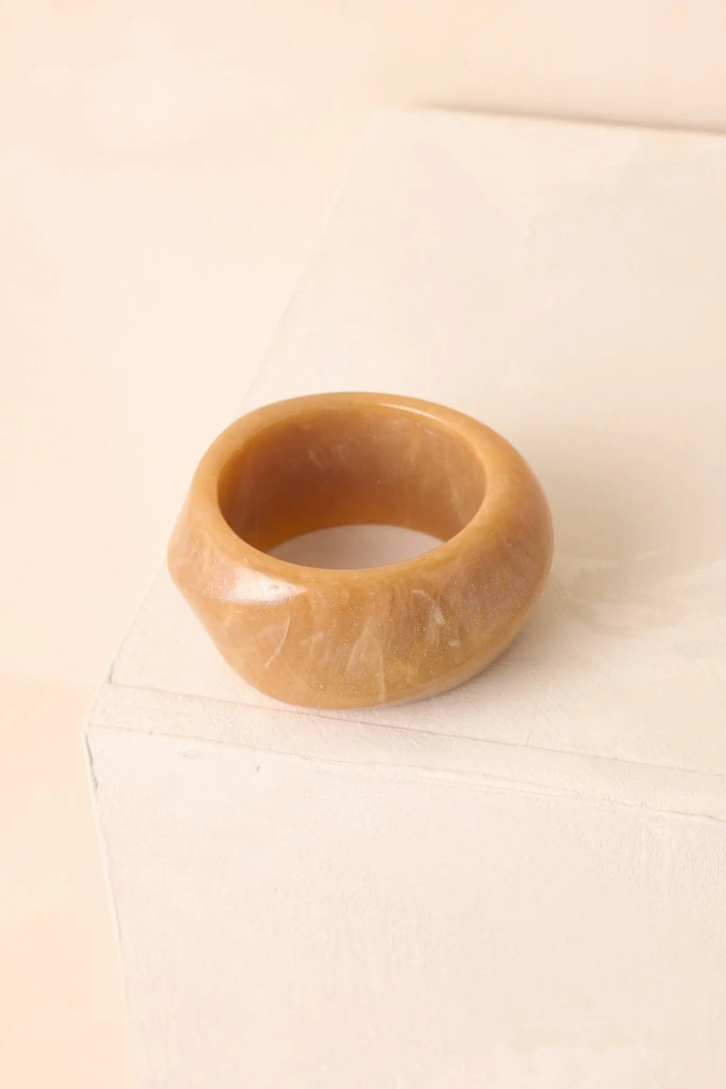 Women's Couldn’t Miss It Tan Marble Twisted Bangle Bracelet | This Bracelet Measures 2.75" in Diameter 3