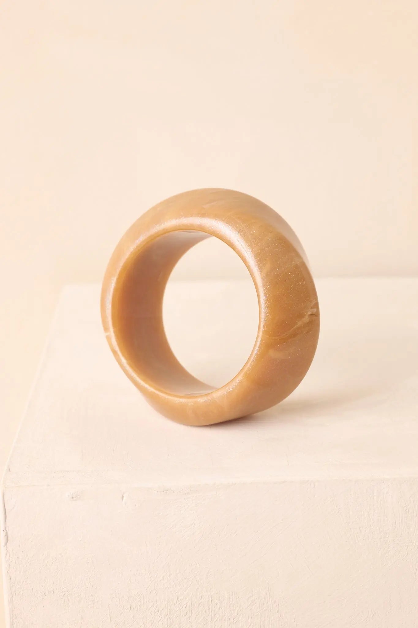 Women's Couldn’t Miss It Tan Marble Twisted Bangle Bracelet | This Bracelet Measures 2.75" in Diameter 4