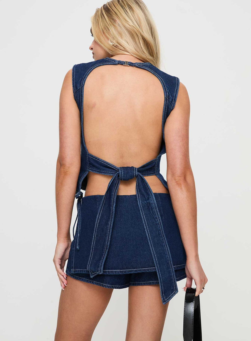 Women's Countryside Skort Blue Denim | Low-rise denim Skort 4