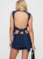 Women's Countryside Skort Blue Denim | Low-rise denim Skort 4