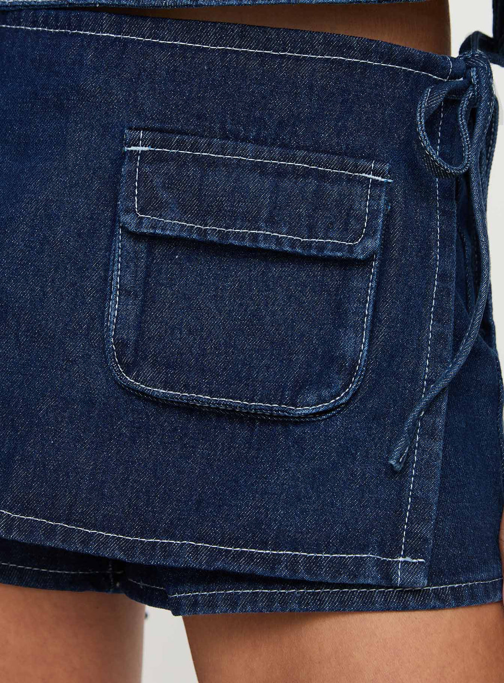 Women's Countryside Skort Blue Denim | Low-rise denim Skort 5