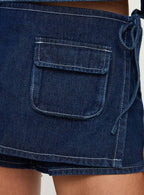Women's Countryside Skort Blue Denim | Low-rise denim Skort 5