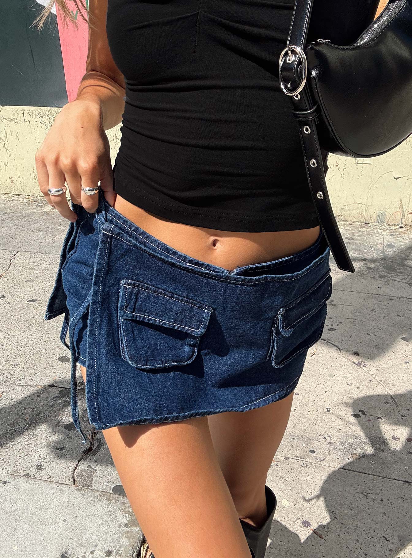 Women's Countryside Skort Blue Denim | Low-rise denim Skort 6