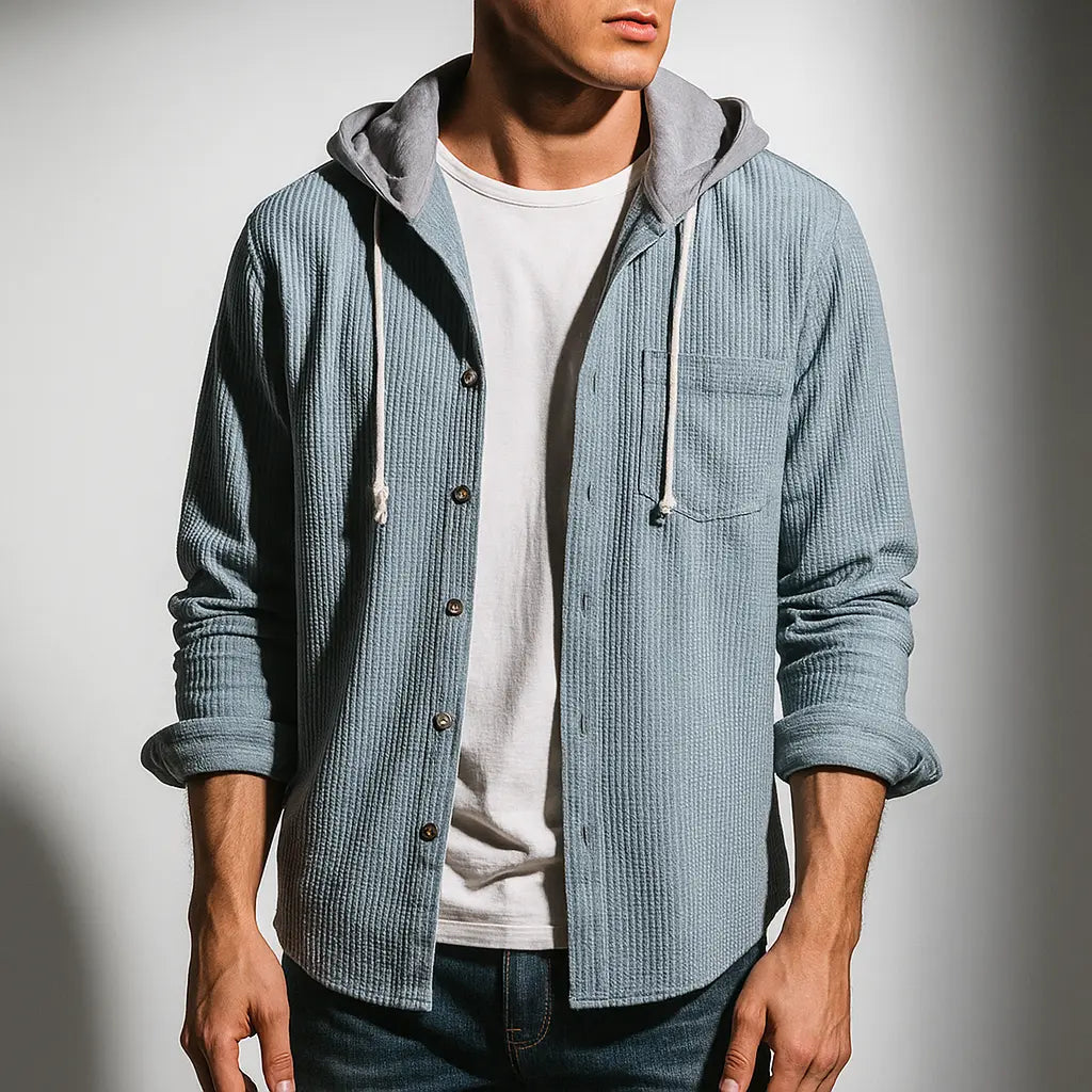 Women's Crest Corduroy Hooded Shirt | Premium soft corduroy 1