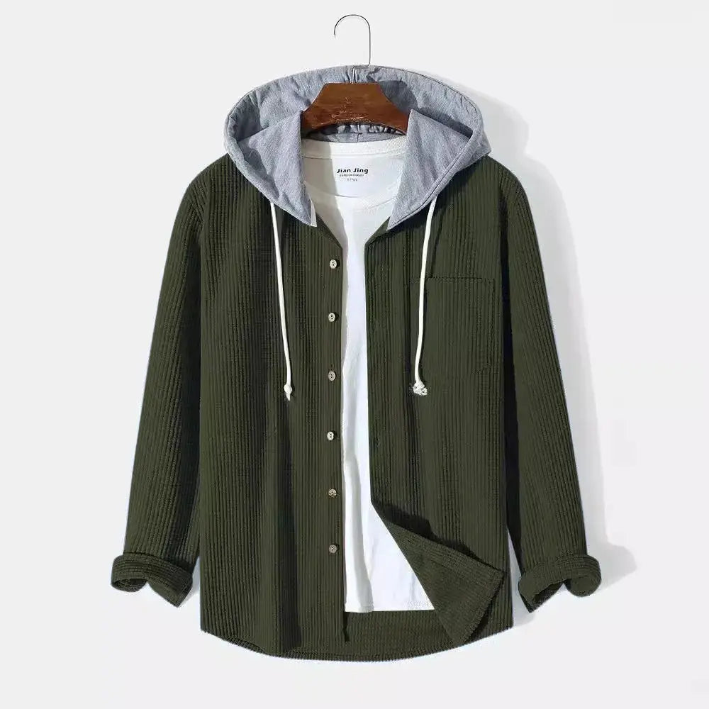 Women's Crest Corduroy Hooded Shirt | Premium soft corduroy 7
