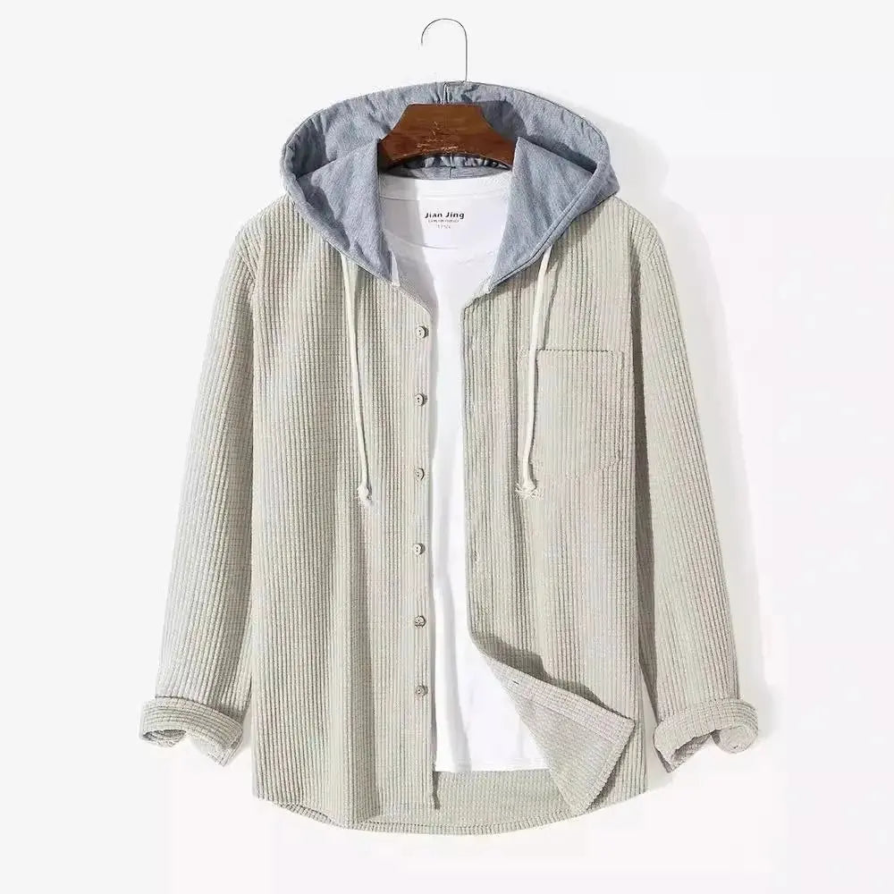 Women's Crest Corduroy Hooded Shirt | Premium soft corduroy 8