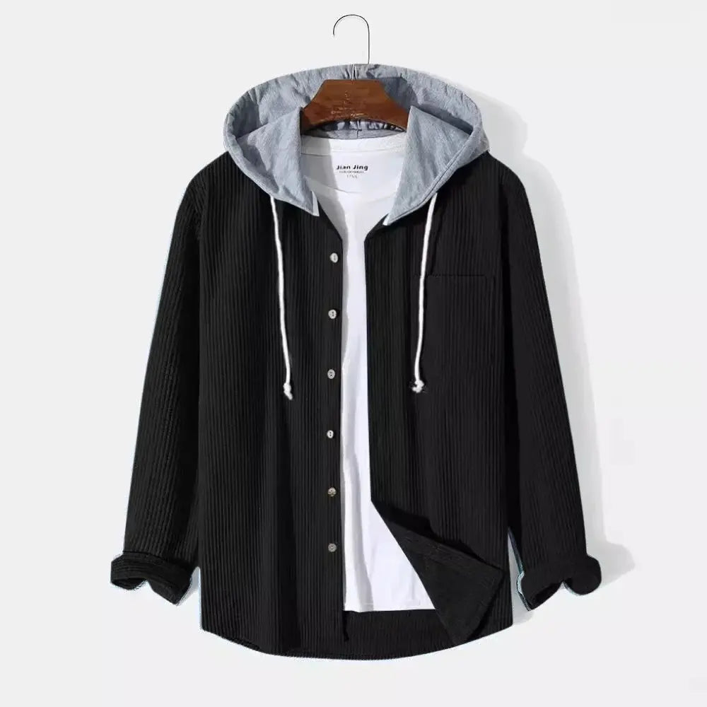 Women's Crest Corduroy Hooded Shirt | Premium soft corduroy 9