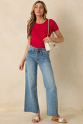 Women's Cross Your Mind Red Short Sleeve Sweater Top | 70% Viscose & 30% Nylon 0