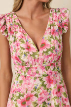 Women's Dancing In The Sun Pink Floral Sleeveless Maxi Dress | 100% Polyester 1
