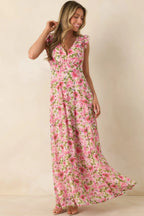 Women's Dancing In The Sun Pink Floral Sleeveless Maxi Dress | 100% Polyester 2