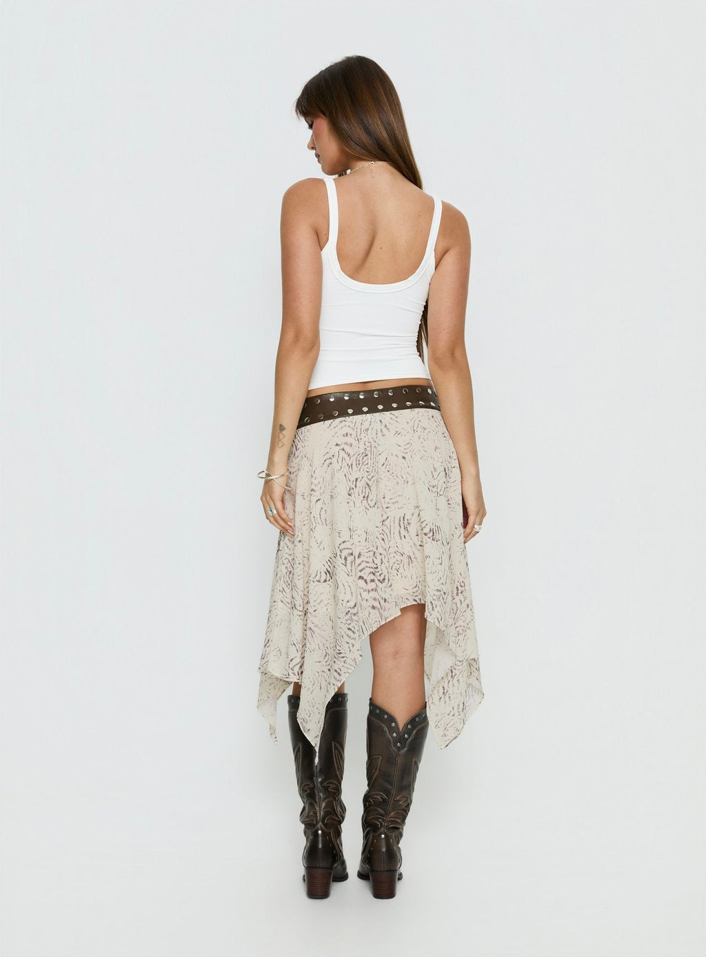 Women's Dark Mirage Asymmetrical Midi Skirt Multi | Asymmetrical midi skirt with studded detail 4