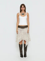 Women's Dark Mirage Asymmetrical Midi Skirt Multi | Asymmetrical midi skirt with studded detail 6