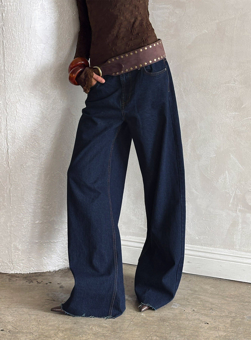 Women's Darla Low Rise Straight Leg Jean Dark Blue Wash | Low-rise straight leg denim jeans 0