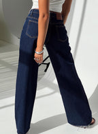 Women's Darla Low Rise Straight Leg Jean Dark Blue Wash Petite | Princess Polly Petite 0