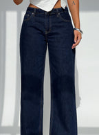 Women's Darla Low Rise Straight Leg Jean Dark Blue Wash Petite | Princess Polly Petite 7