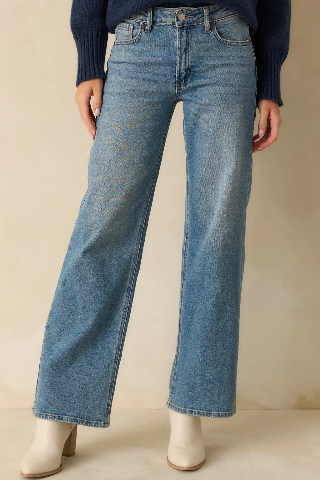 Women's Day Dreaming Medium Wash Wide Leg Jeans | 95% Cotton 0