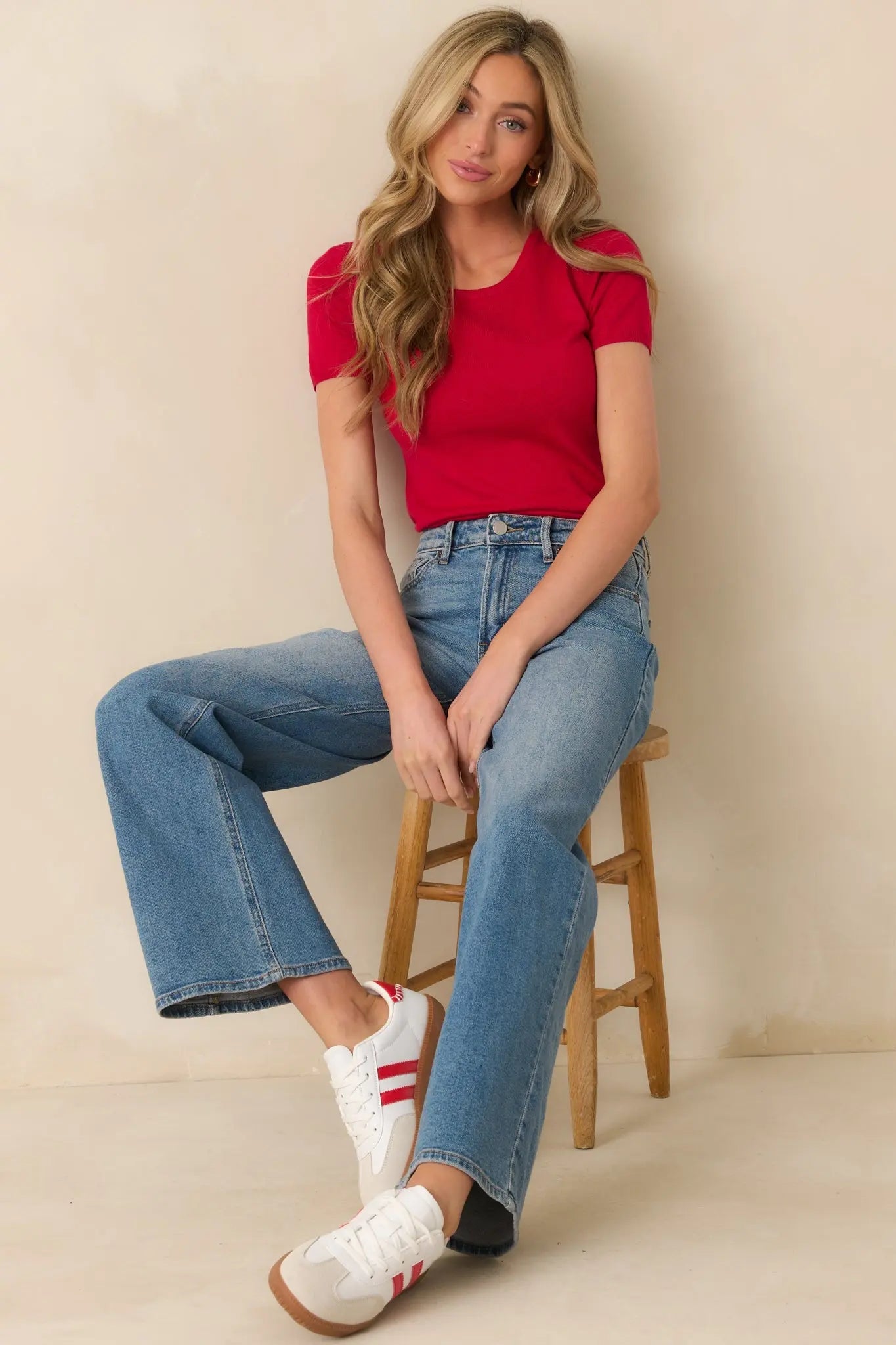 Women's Day Dreaming Medium Wash Wide Leg Jeans | 95% Cotton 4