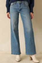 Women's Day Dreaming Medium Wash Wide Leg Jeans | 95% Cotton 6