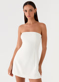 Della Collection | White Mini Dress with Strapless Design | Elegant Fit for Confident Style 0