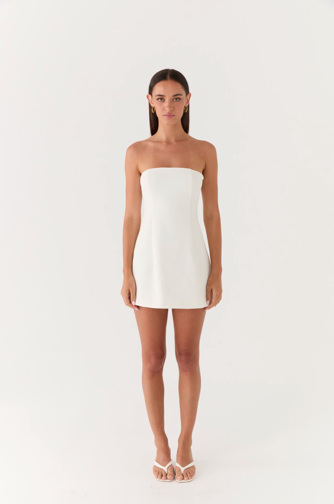 Della Collection | White Mini Dress with Strapless Design | Elegant Fit for Confident Style 5