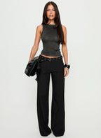 Women's Deonne Straight Leg Buckle Pants Black | Tailored pants with buckle detail & a straight let 6