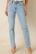 Women's Dusk Enchantment Light Wash Straight Leg Jeans | 95% Cotton 0