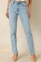 Women's Dusk Enchantment Light Wash Straight Leg Jeans | 95% Cotton 0
