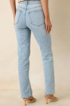 Women's Dusk Enchantment Light Wash Straight Leg Jeans | 95% Cotton 6