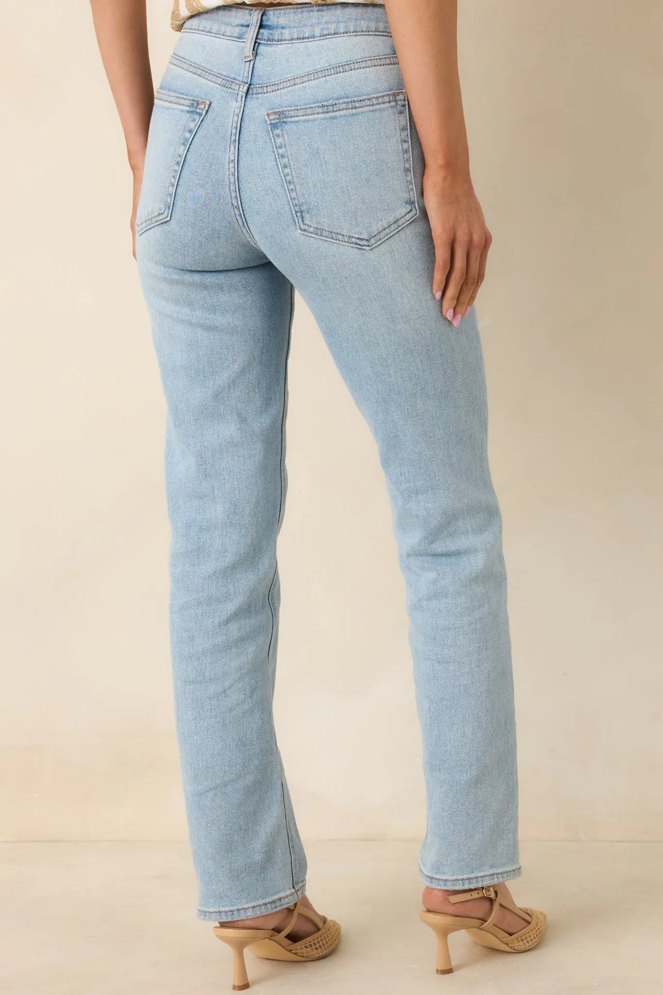 Women's Dusk Enchantment Light Wash Straight Leg Jeans | 95% Cotton 6
