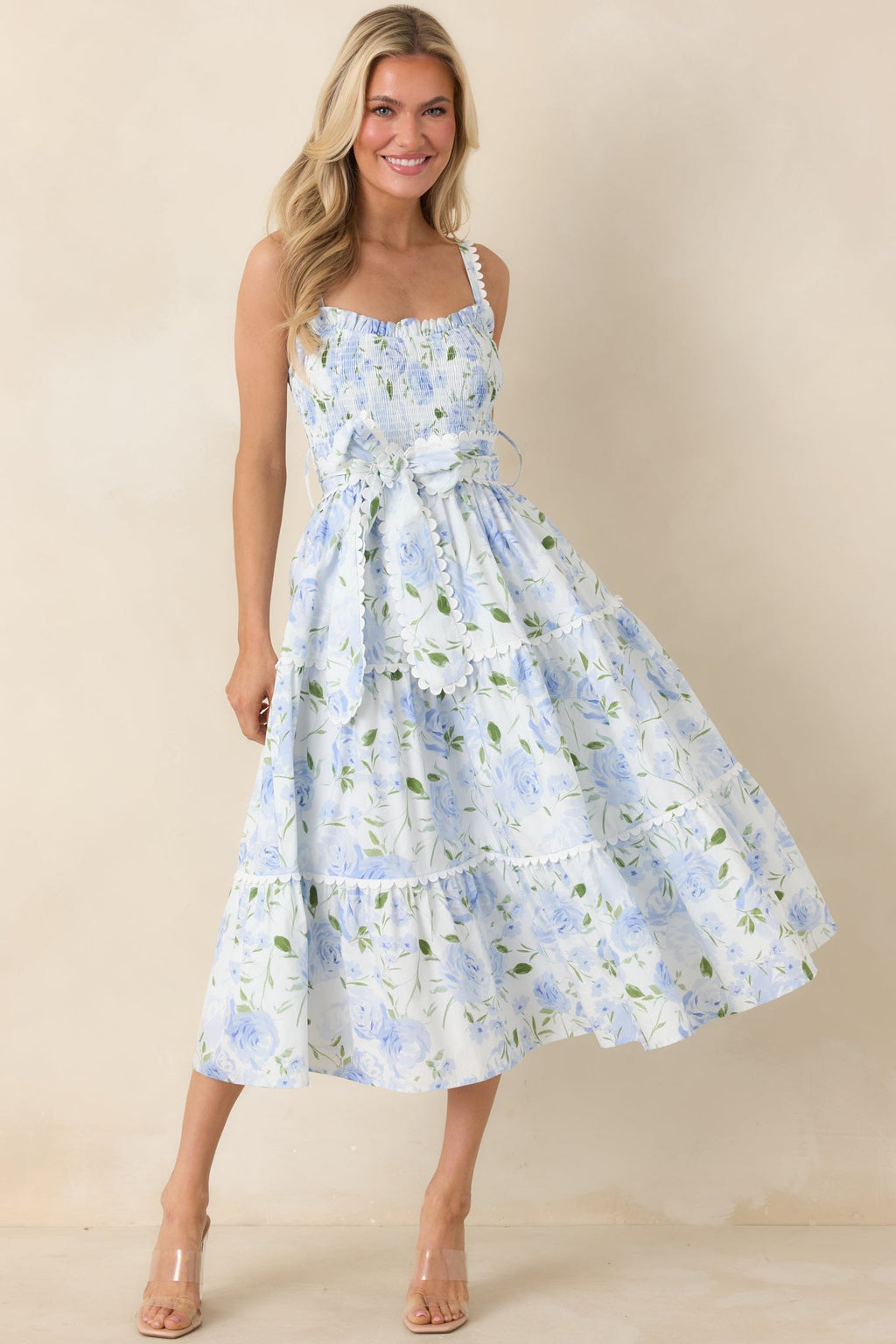 Women's EXCLUSIVE: Prosperina Darcy Light Blue Floral Print Cotton Maxi Dress | 100% Cotton 0