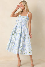 Women's EXCLUSIVE: Prosperina Darcy Light Blue Floral Print Cotton Maxi Dress | 100% Cotton 1