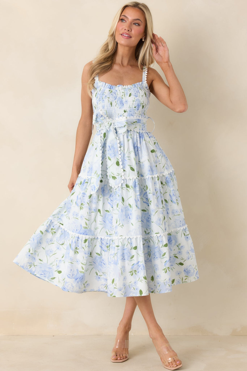 Women's EXCLUSIVE: Prosperina Darcy Light Blue Floral Print Cotton Maxi Dress | 100% Cotton 3