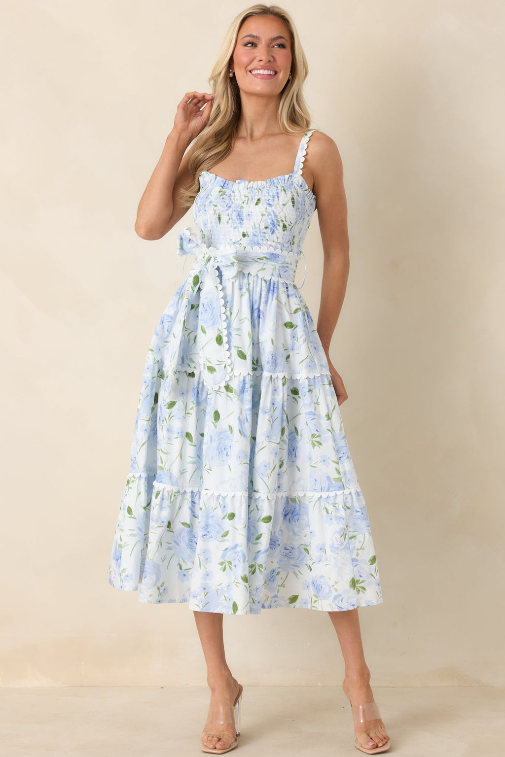 Women's EXCLUSIVE: Prosperina Darcy Light Blue Floral Print Cotton Maxi Dress | 100% Cotton 4