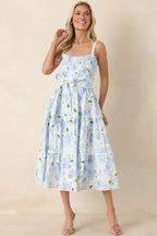 Women's EXCLUSIVE: Prosperina Darcy Light Blue Floral Print Cotton Maxi Dress | 100% Cotton 4