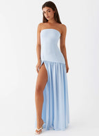 Eden Collection | Floral Maxi Dress with Strapless Neckline | Elegant Chiffon for Timeless Sophistication - Women's 0