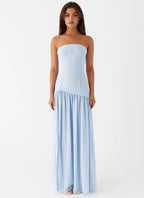 Eden Collection | Floral Maxi Dress with Strapless Neckline | Elegant Chiffon for Timeless Sophistication - Women's 1