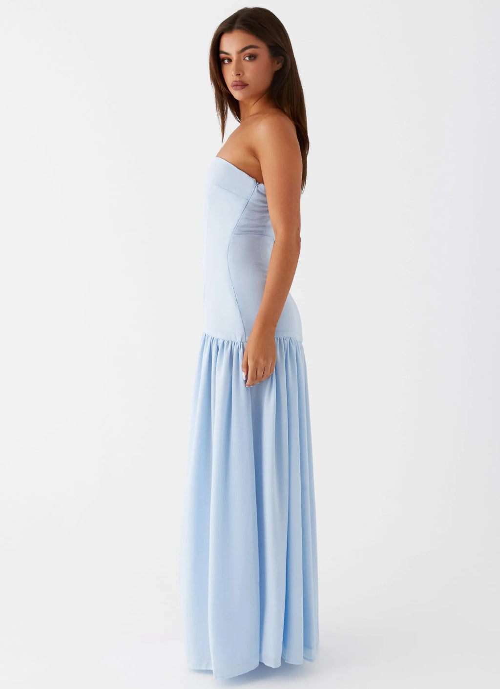 Eden Collection | Floral Maxi Dress with Strapless Neckline | Elegant Chiffon for Timeless Sophistication - Women's 2