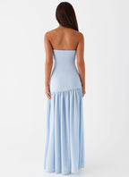 Eden Collection | Floral Maxi Dress with Strapless Neckline | Elegant Chiffon for Timeless Sophistication - Women's 3