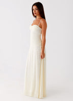 Elegant Collection | White Maxi Dress with Lace Sweetheart Neckline | Flattering Design for Special Occasions 2