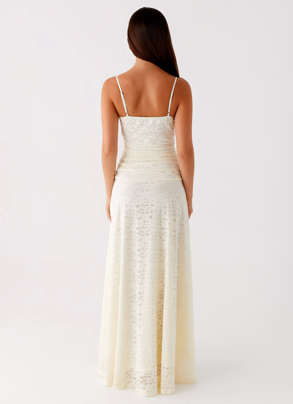 Elegant Collection | White Maxi Dress with Lace Sweetheart Neckline | Flattering Design for Special Occasions 4