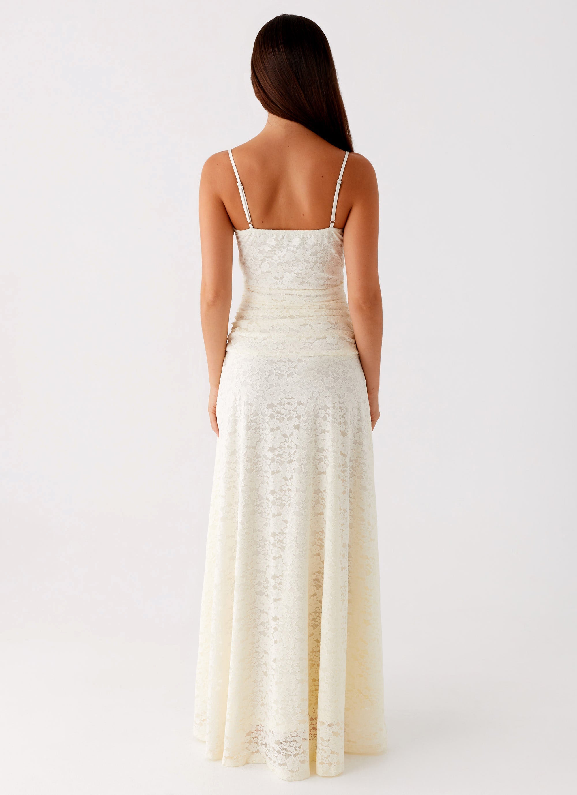 Elegant Collection | White Maxi Dress with Lace Sweetheart Neckline | Flattering Design for Special Occasions 4